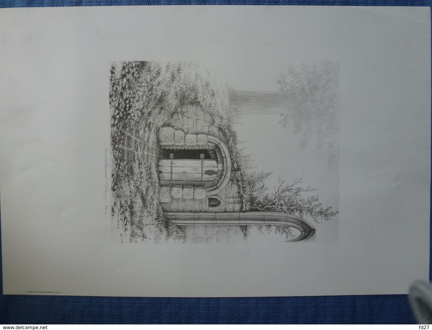 Lithographie Signée François Joly - 1980 - La Vieille Porte En Bois - Lithographies