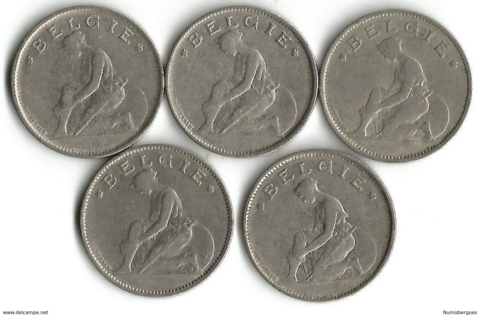 Lot  5 Pièces De Monnaie  1 Franc NLD - 1 Franco