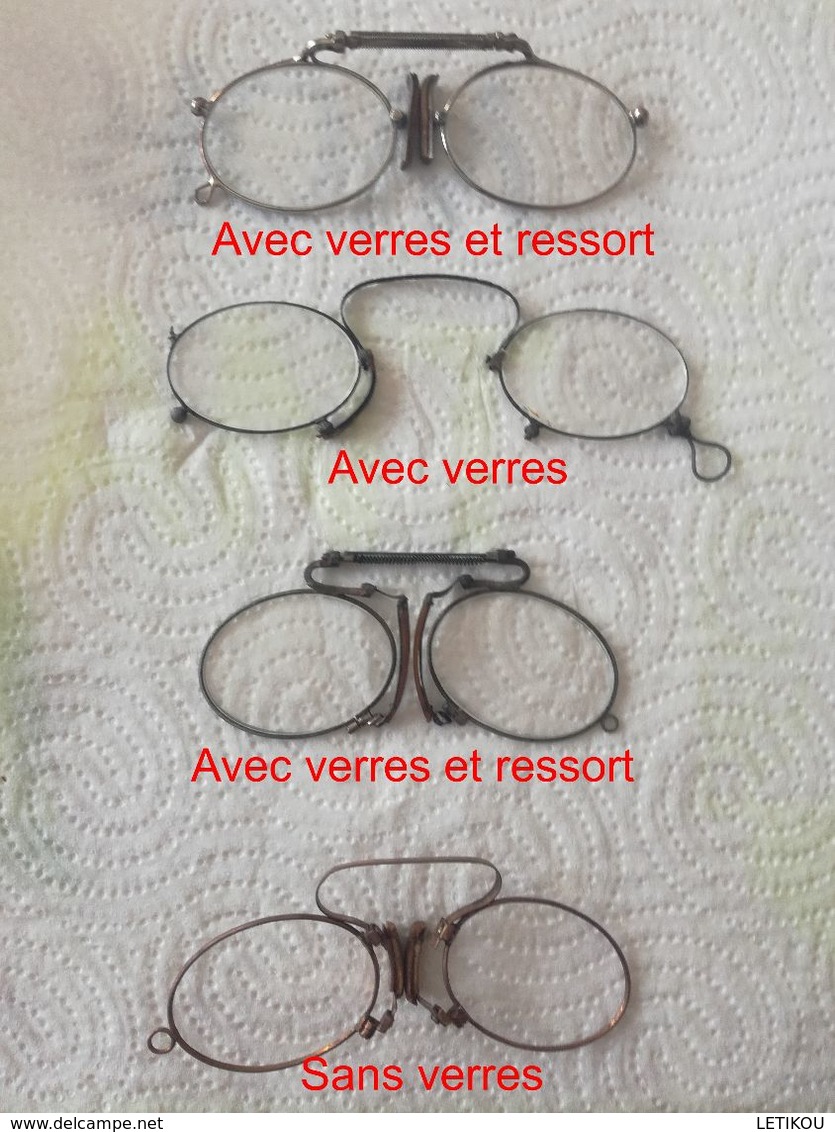 4 BINOCLES, PINCE NEZ 1900 - Glasses