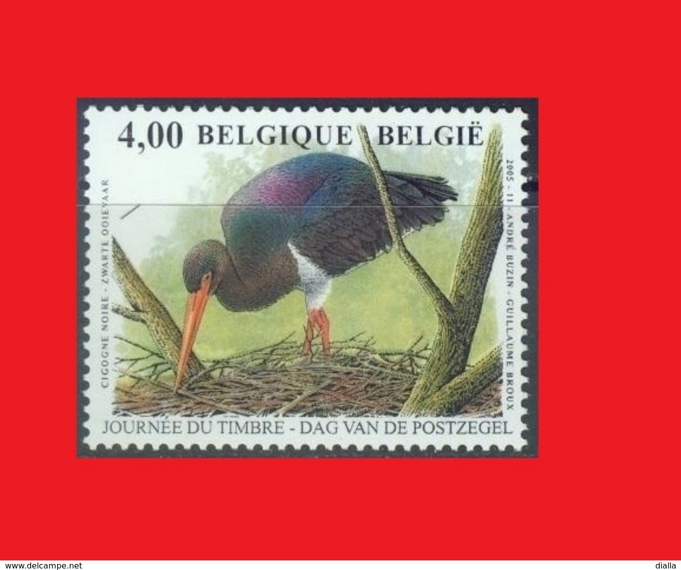 2005 Belgique, Buzin  / Black Stork, Cigogne Noire, Cigüeña Negra, Schwarzstorch  MNH ** - Storks & Long-legged Wading Birds