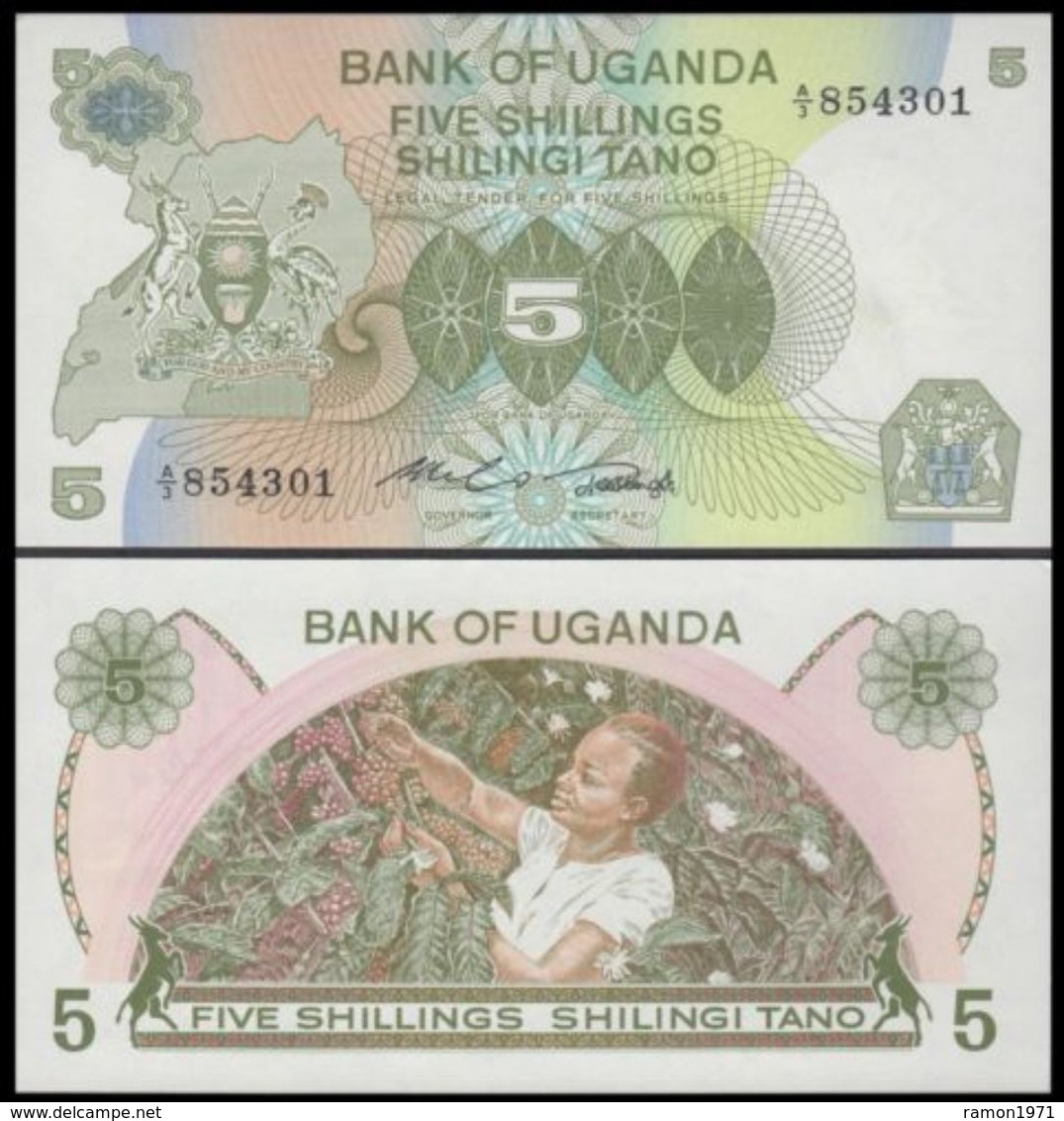 Uganda - 5 Shillings 1982 UNC - Uganda