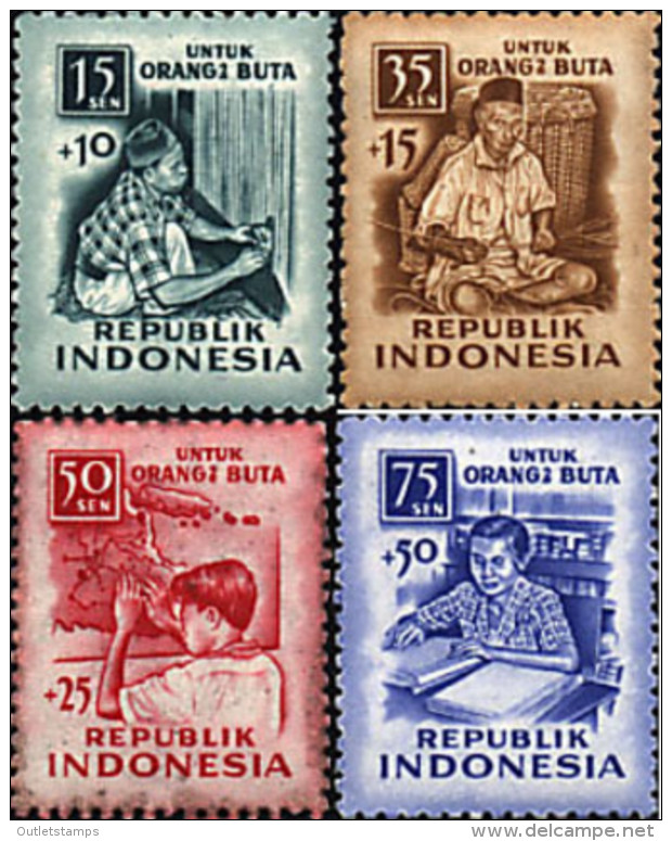 Ref. 60682 * NEW *  - INDONESIA . 1956. FOR THE BLIND. PRO CIEGOS - Indonesia