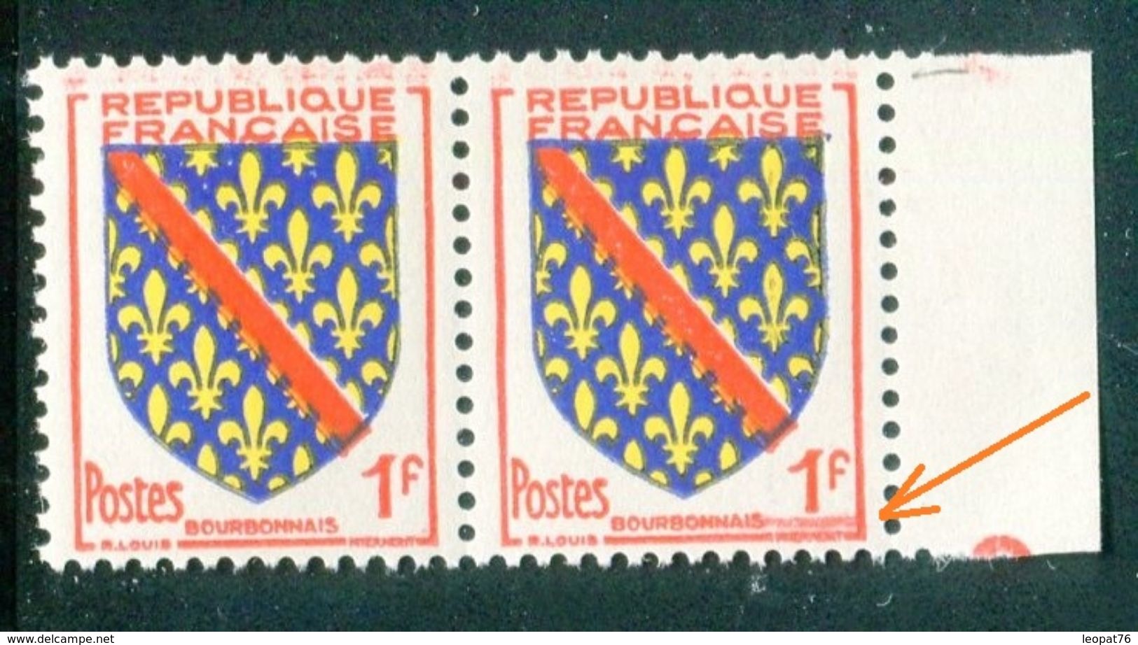 France - N° 1002 ,1 Exemplaire Avec Une Ligne Rouge Sous 1f Tenant à 1 Normal , Neufs Luxes - Ref V473 - Neufs