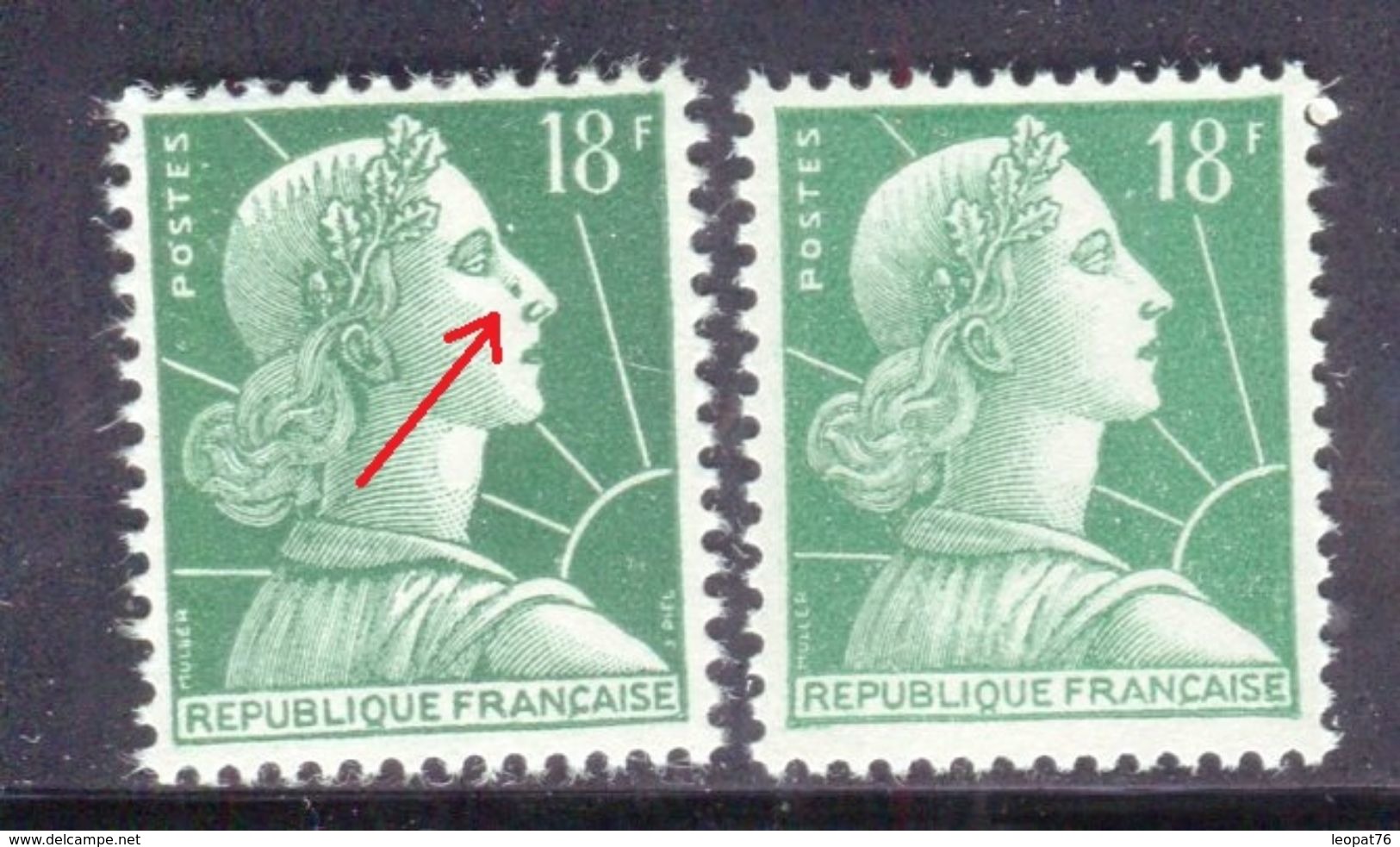 France - N° 1011A /1011Aa ,1 Exemplaire Type I Avec Une Larme à L 'oeil + 1 Normal Type II , Neufs Luxes - Ref V479 - Neufs