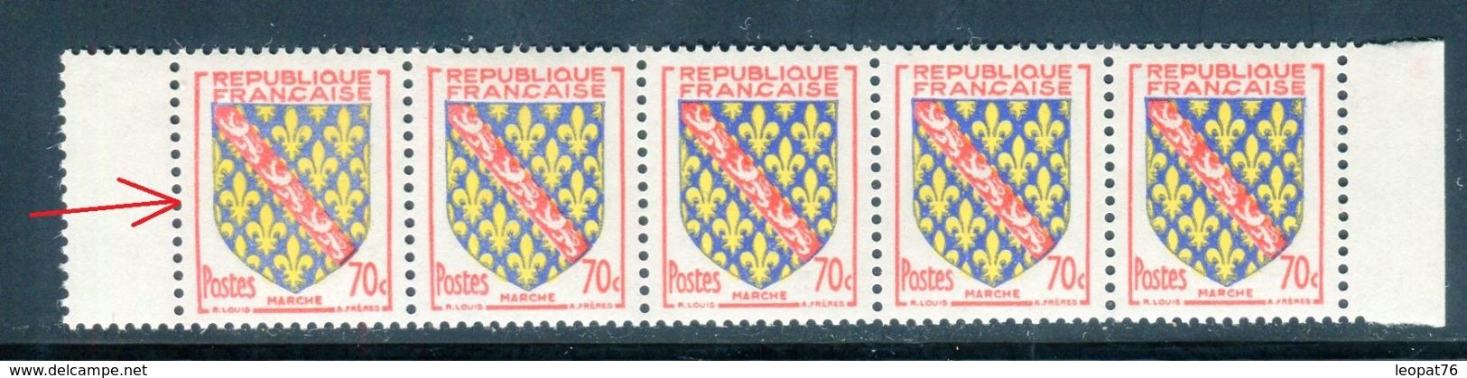France - N° 1045 ,1 Bande De 5 Avec Un Dégradé De La Couleur Bleue - Ref V497 - Ungebraucht