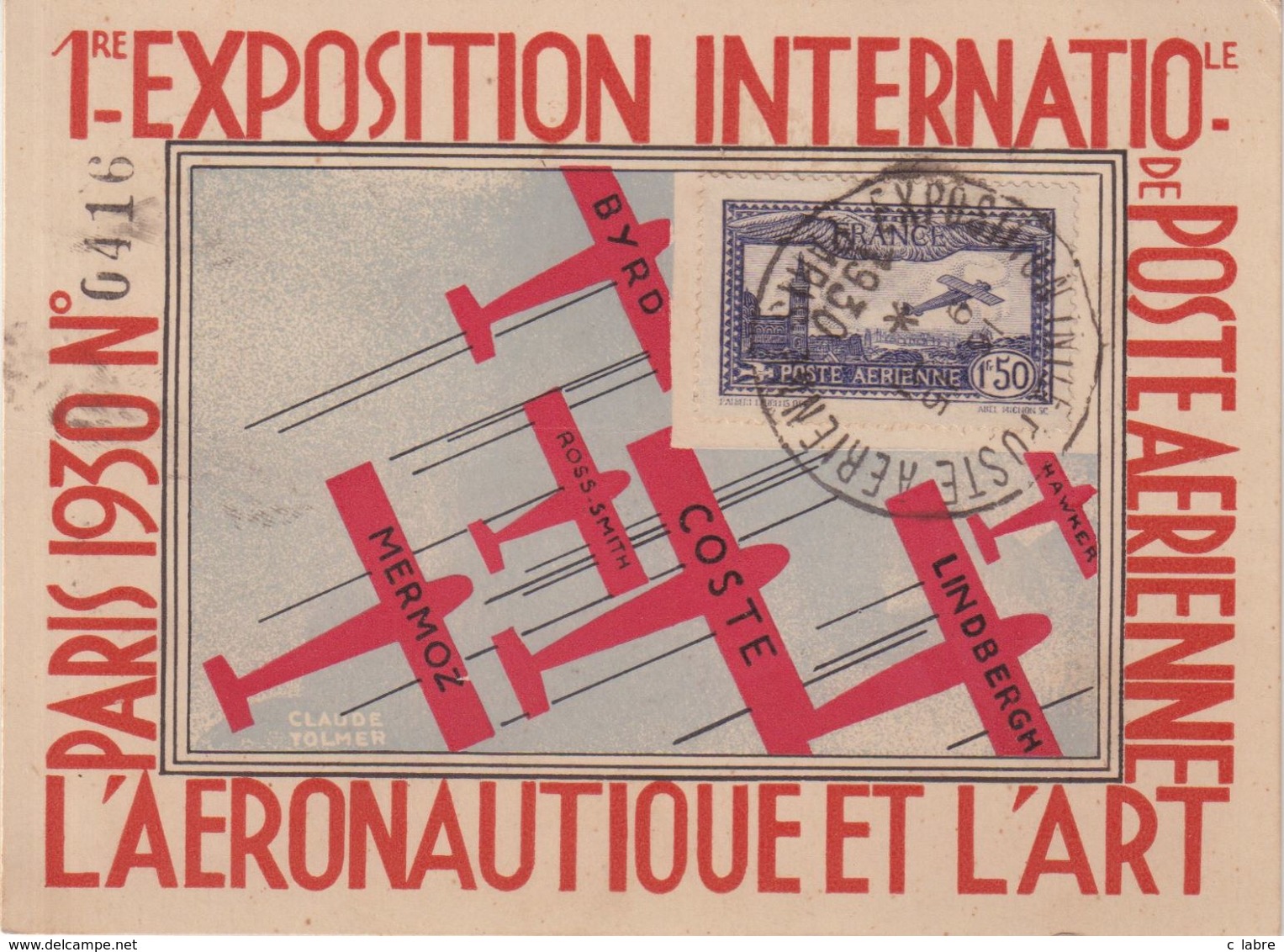 FRANCE : PA . EXPOSITION INTERT DE POSTE AERIENNE . 1930 . - 1960-.... Lettres & Documents