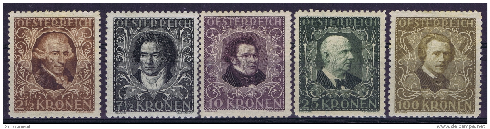 Osterreich Mi 418 B - 424B MH/* Flz/ Charniere 1922  L11,5 - Ungebraucht