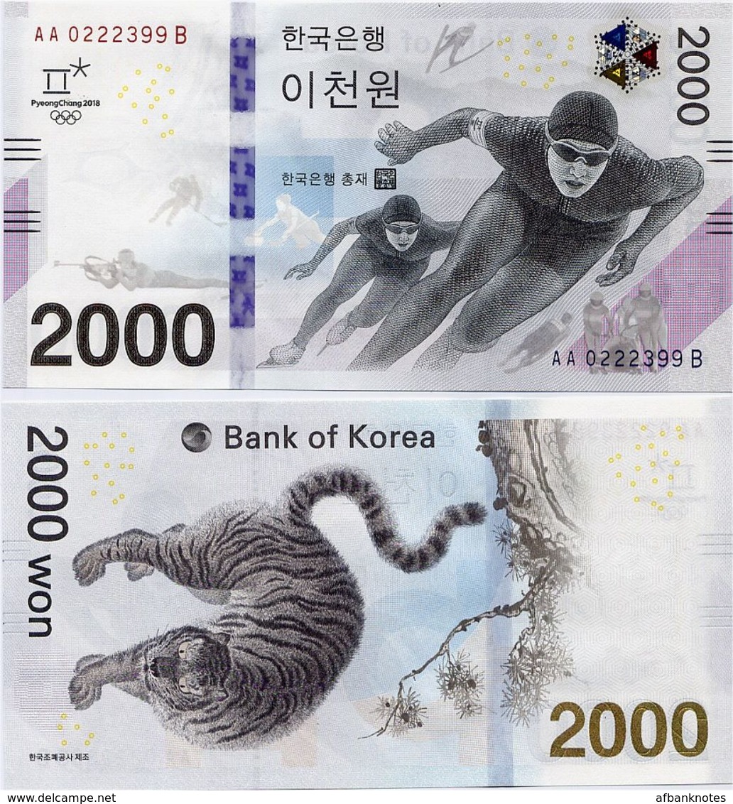 SOUTH KOREA       2000 Won       Comm.       P-New       2018        UNC - Corea Del Sud