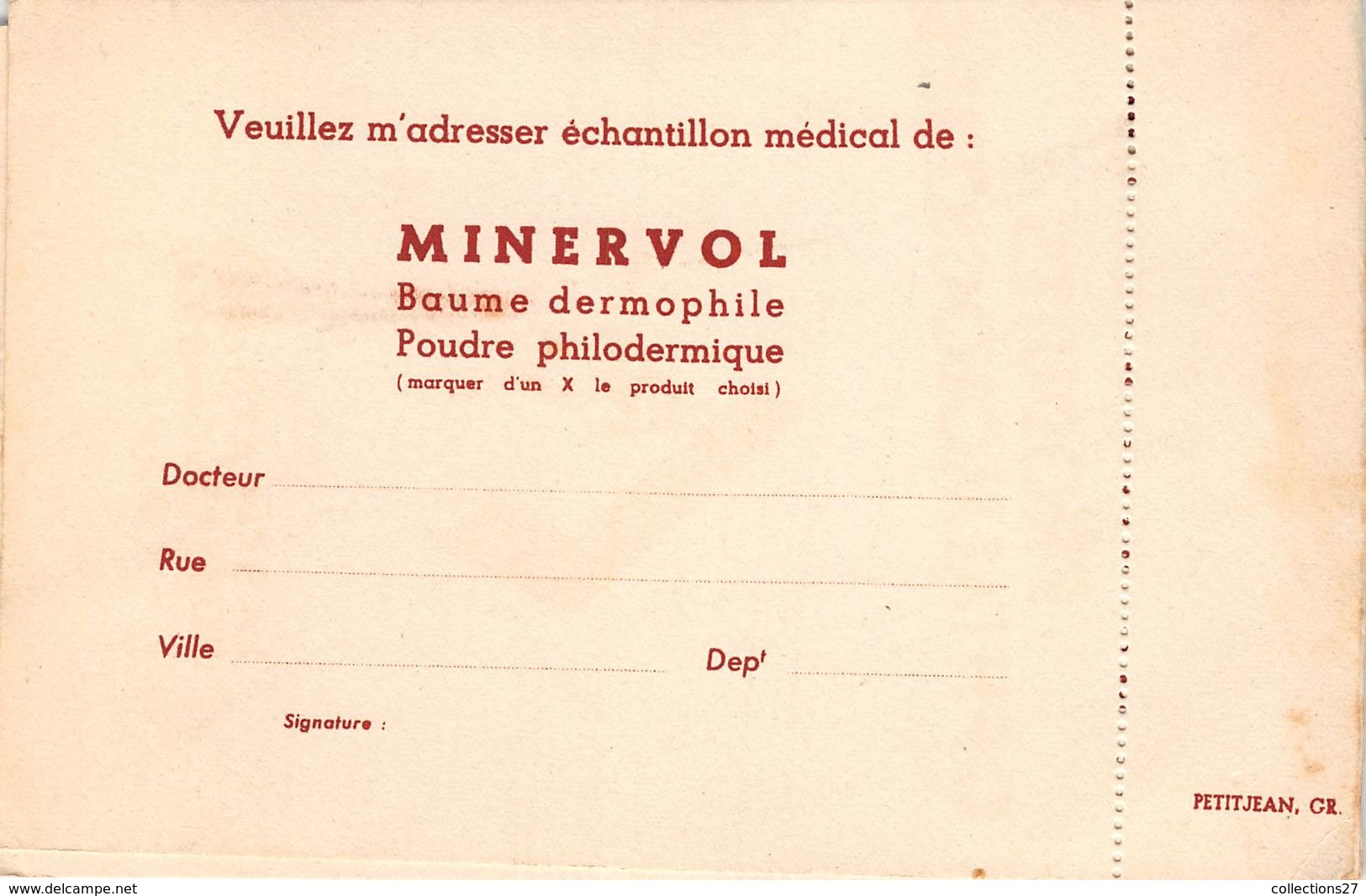 PARIS 20- LABORATOIRES M. DE RIVE 11 BIS ET 13 RUE LEVERT CARTE PUB - Paris (20)