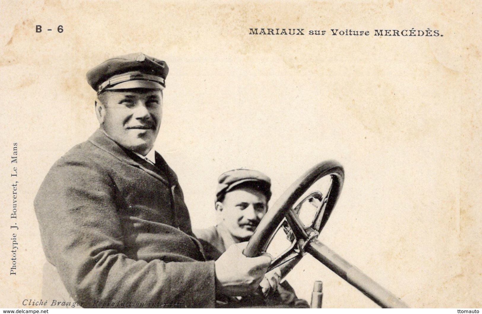 'Mariaux' Et Son Mécanicien Sur Voiture Mercedes  -  Concurrent Grand Prix De L'ACF 1906  -  CPA - Grand Prix / F1