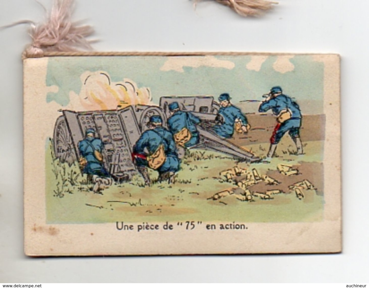 Calendrier De Poche 1916, Pièce De 75 En Action 6 X 9,3 Cm - Petit Format : 1901-20