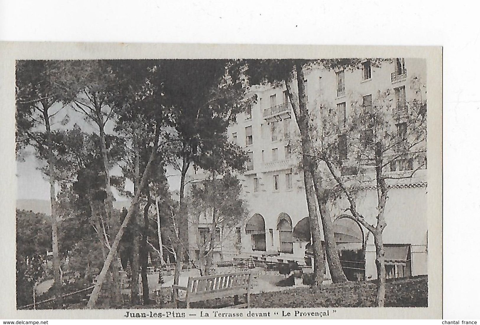 3 CP Juan-les-Pins. Hôtel "Le Provençal". Vue Générale, Entrée Vers Jardin Et Pinède Devant - Autres & Non Classés