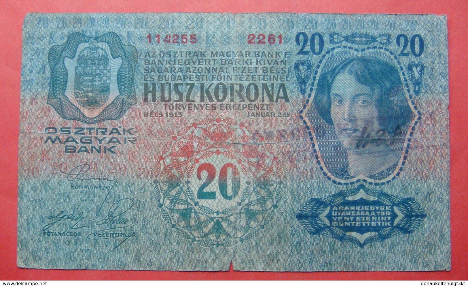 MONTENEGRO - YUGOSLAVIA 20 KRONEN ND 1917-1919, WITH CITY SEAL RIJEKA - Yougoslavie