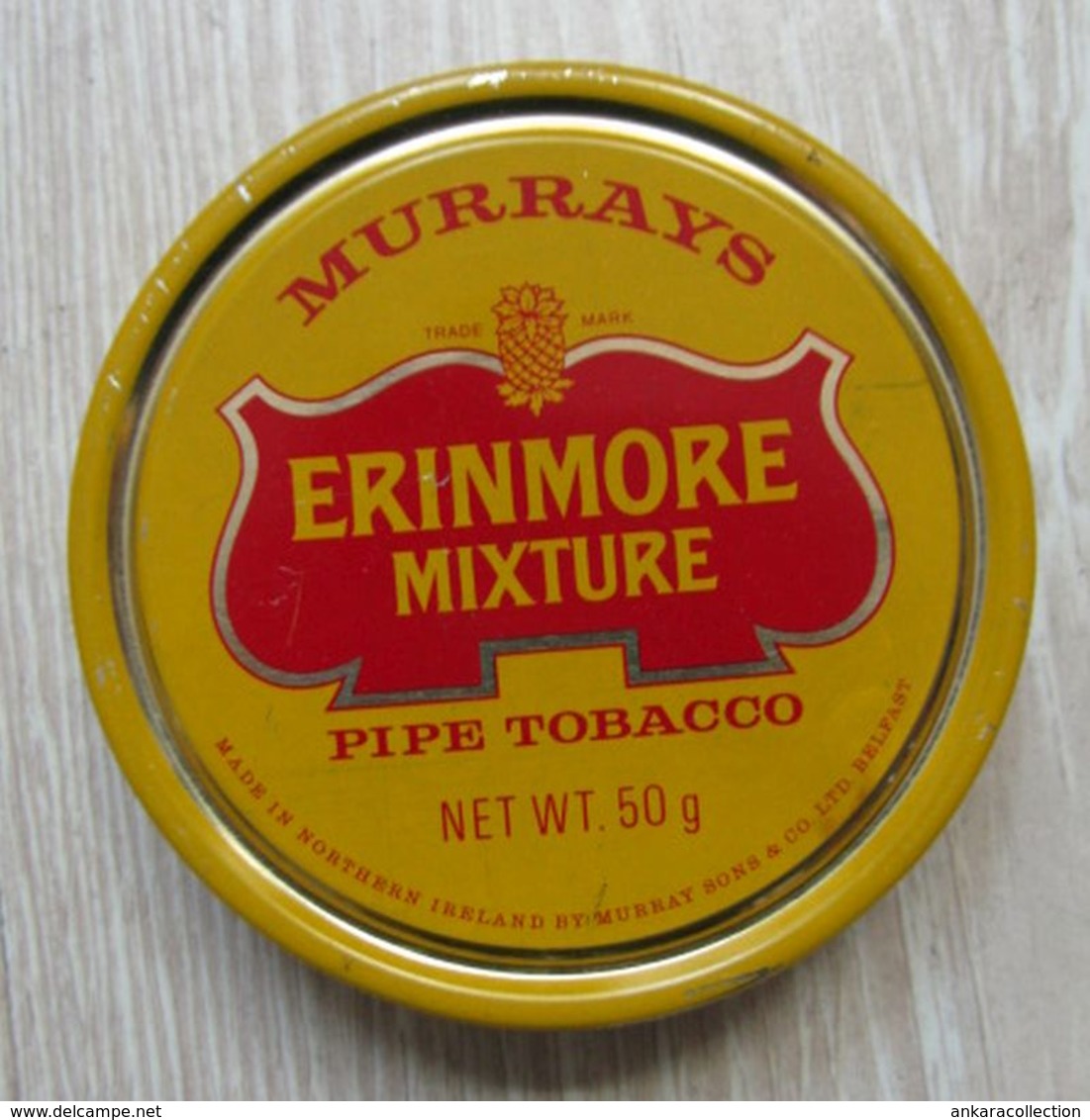 AC - MURRAYS ERINMORE MIXTURE CIGARETTE PIPE TOBACCO EMPTY VINTAGE TIN BOX ​NORTHERN IRELAND - Boites à Tabac Vides