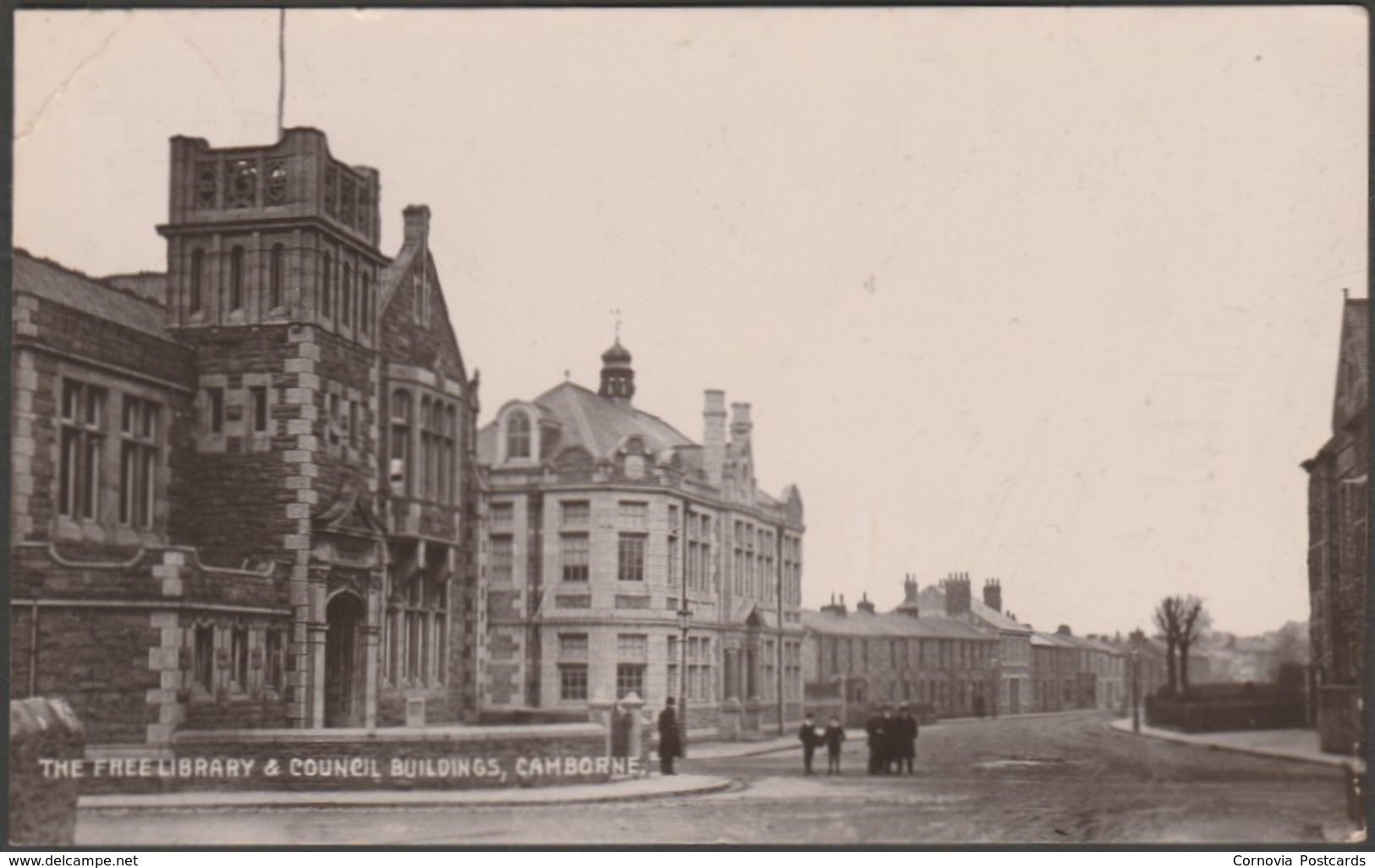 Free Library & Council Buildings, Camborne, Cornwall, 1912 - Meeksown Series RP Postcard - Other & Unclassified