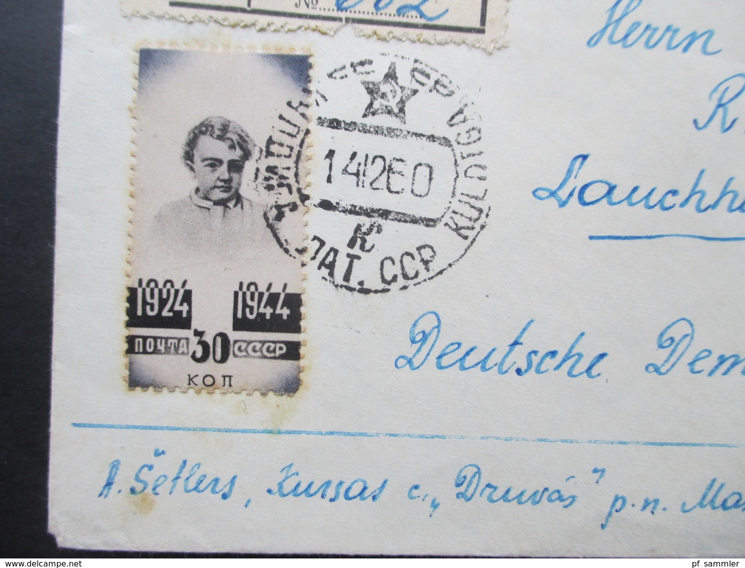 Sowjetunion 1944 / 49 Verwendet 1960 Einschreiben Kuldiga RSS De Lettonie No 662 Nach Lauchhammer Mitte - Storia Postale