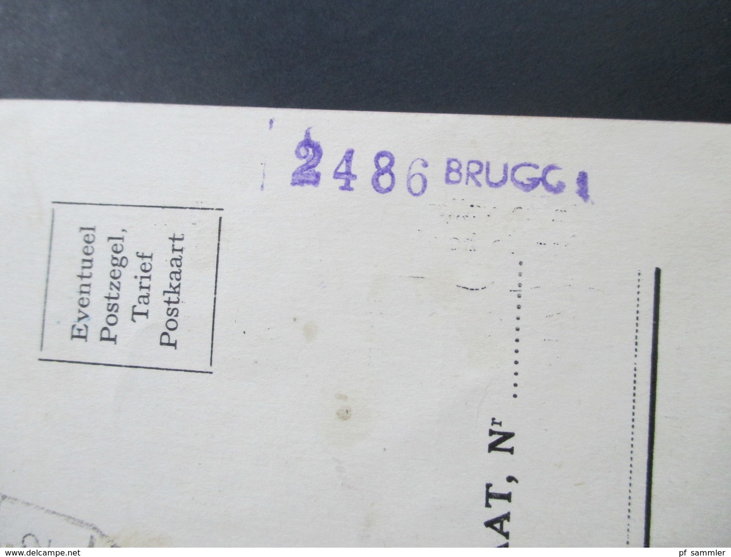 Belgien 1949 / 52 Eisenbahnpaketmarke Nr. 282 EF Karte. - Andere & Zonder Classificatie