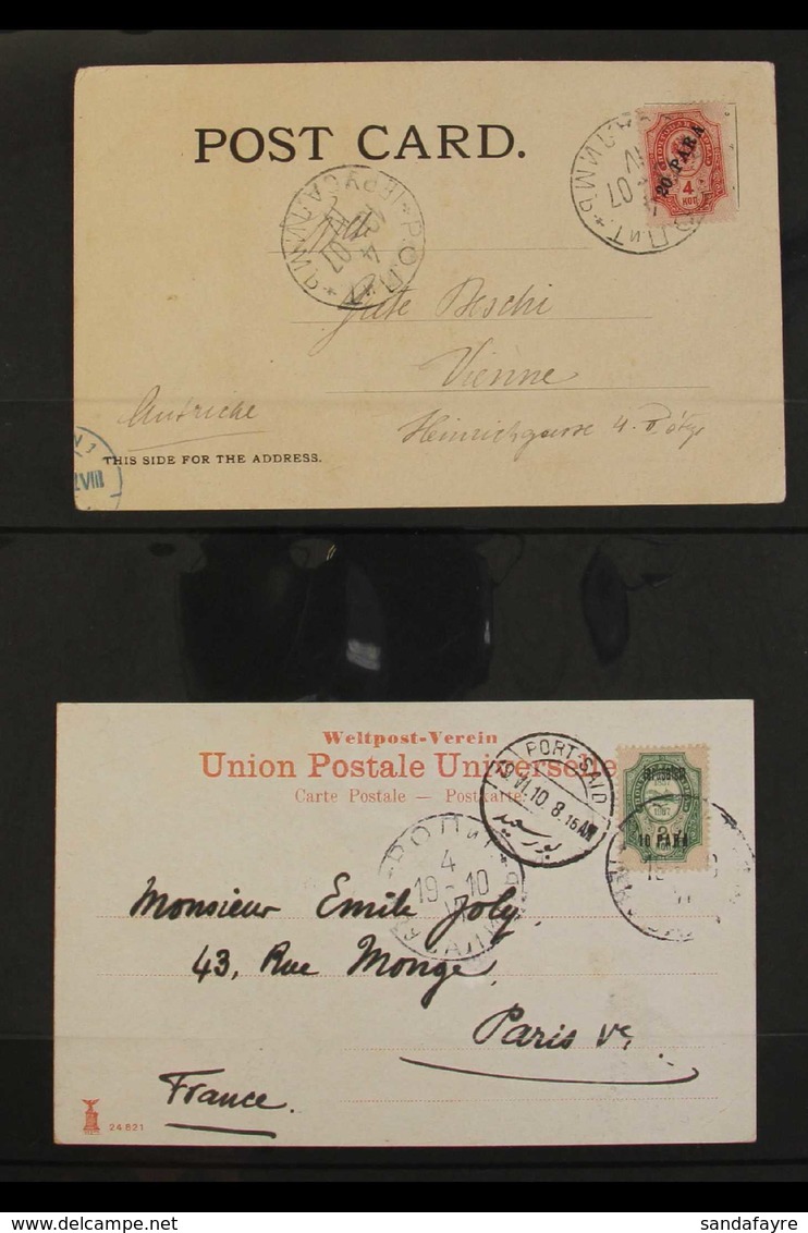 LEVANT POSTAL HISTORY 1905-18 Group Incl. Postal Stationery, Picture Postcards & Covers, Note 1907 & 1910 Russian Post O - Otros & Sin Clasificación