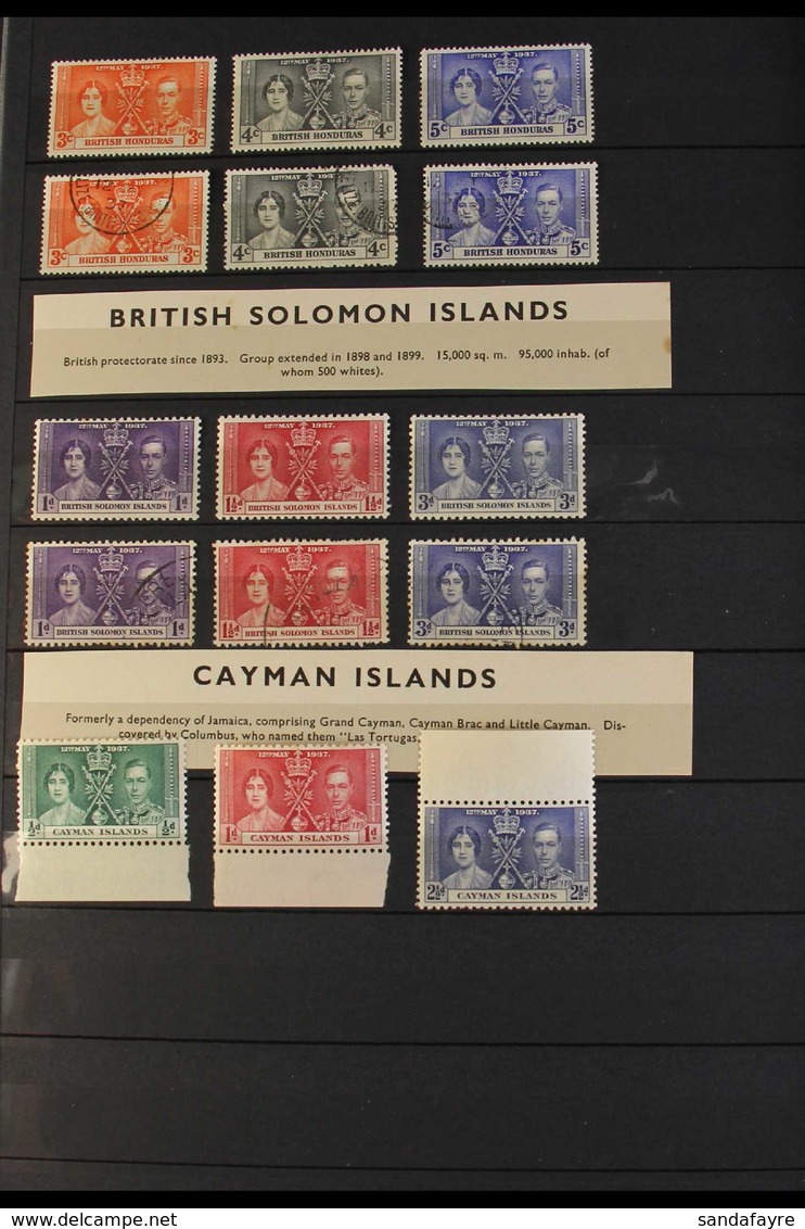 1937 KGVI COMMONWEALTH CORONATION. An Unusual Collection Of Stamps & Covers Presented In A Stock Book, We See Most Sets  - Altri & Non Classificati