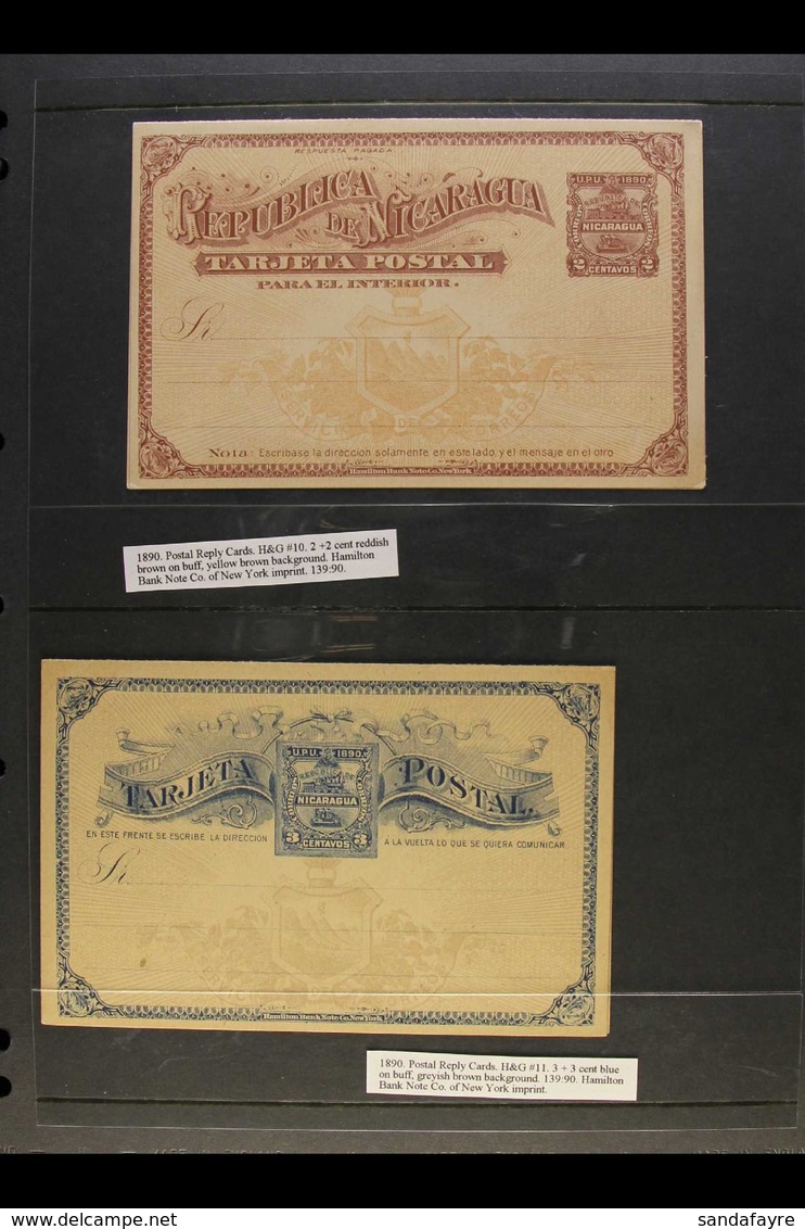 POSTAL STATIONERY - NICARAGUA 1878-1924 Very Fine Collection Of This Seldom Seen Material In A Large Volume, All Unused  - Autres & Non Classés