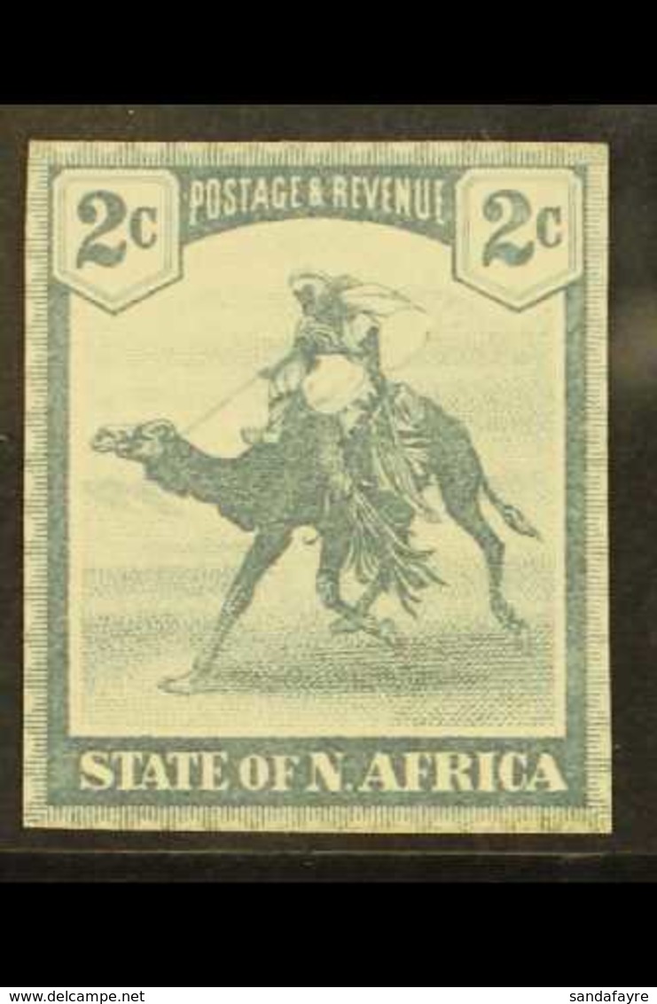 STATE OF NORTH AFRICA 1890's 2c Grey 'Camel Rider' De La Rue Imperf ESSAY Recess Printed On Ungummed White Paper With Si - Andere & Zonder Classificatie