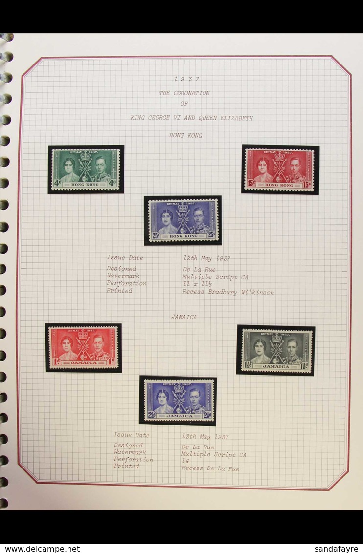 1937 CORONATION A Complete British Commonwealth Omnibus Collection Of Very Fine Mint Stamps (mostly Never Hinged) Attrac - Non Classés