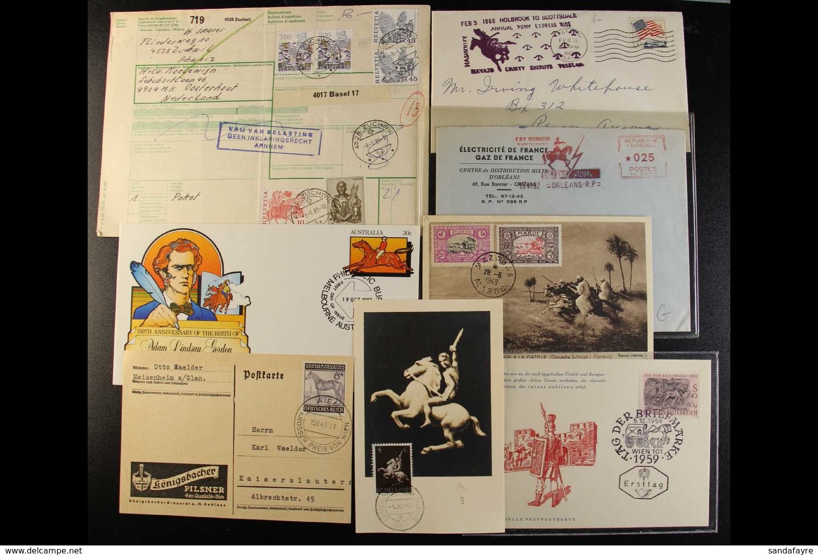 HORSES Box Stuffed With An Unsorted But Very Interesting Accumulation Of Used & Unused Philatelic Items From Around The  - Zonder Classificatie