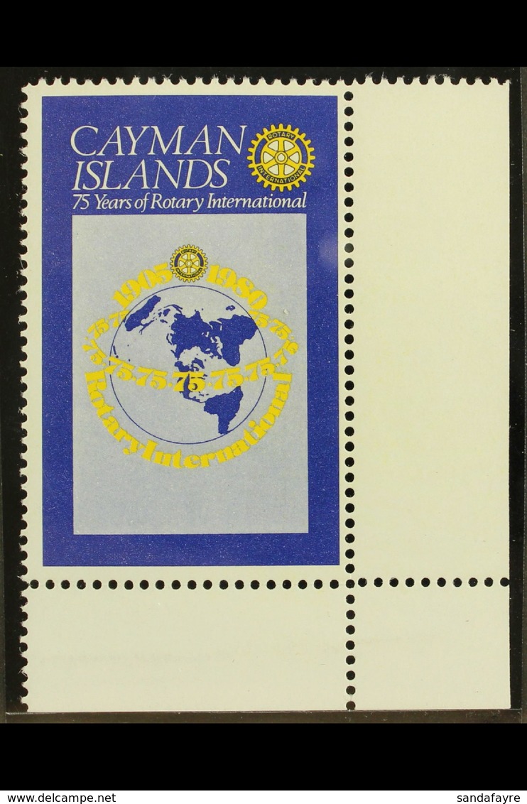 ROTARY INTERNATIONAL 1980 CAYMAN ISLANDS 50c With BLACK OMITTED (Royal Cypher & Face Value), SG 499a, Very Fine Never Hi - Zonder Classificatie