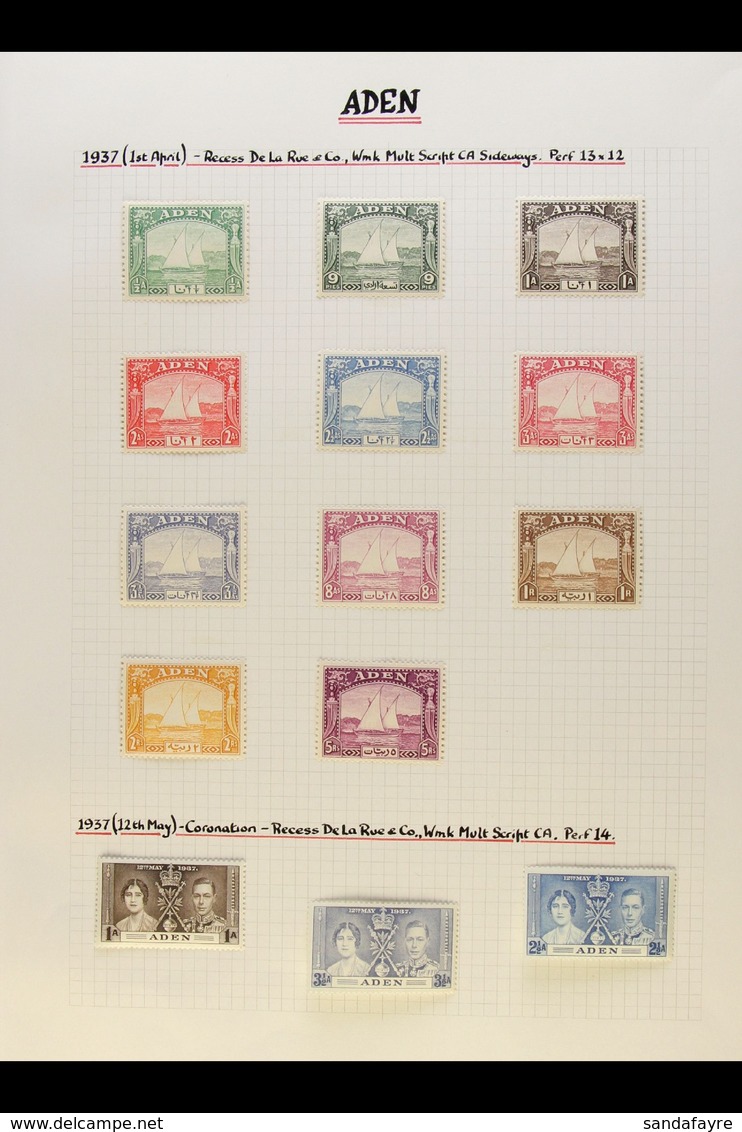1937 - 1953 COMPREHENSIVE MINT COLLECTION Fresh Mint Collection On Pages Including 1937 Dhow Set To 5r, 1939-48 Set, 194 - Aden (1854-1963)