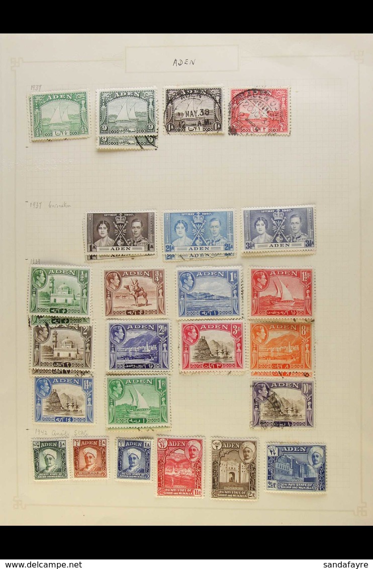 1937-42 MINT AND USED RANGE ON PAGES Includes 1937 ½a And 9p Mint, Used To 2a, 1937 Coronation Sets Both Mint And Used,  - Aden (1854-1963)