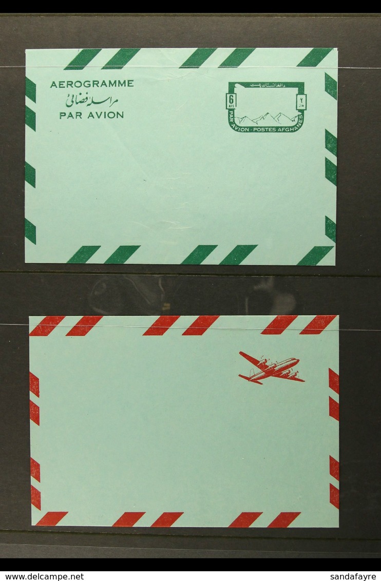 AEROGRAMME 1964 6a Red & Green PROOF PAIR Of The Red Only (no Frame Or Inscriptions) AND Green Only (no Plane Etc.), As  - Afghanistan
