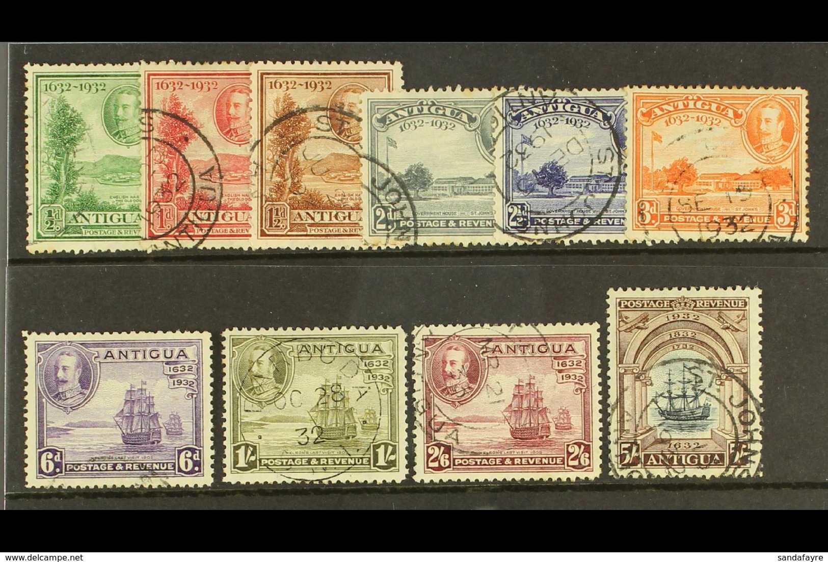 1932 Tercentenary Complete Set, SG 81/90, Very Fine Used, Few Tone Spots On Lower Values. Pretty! (10 Stamps) For More I - Andere & Zonder Classificatie