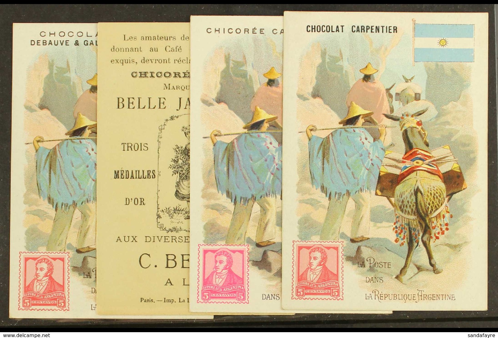 1908 Stamp Designs On Advertising Cards, All Different, Seldom Seen (4 Cards) For More Images, Please Visit Http://www.s - Andere & Zonder Classificatie