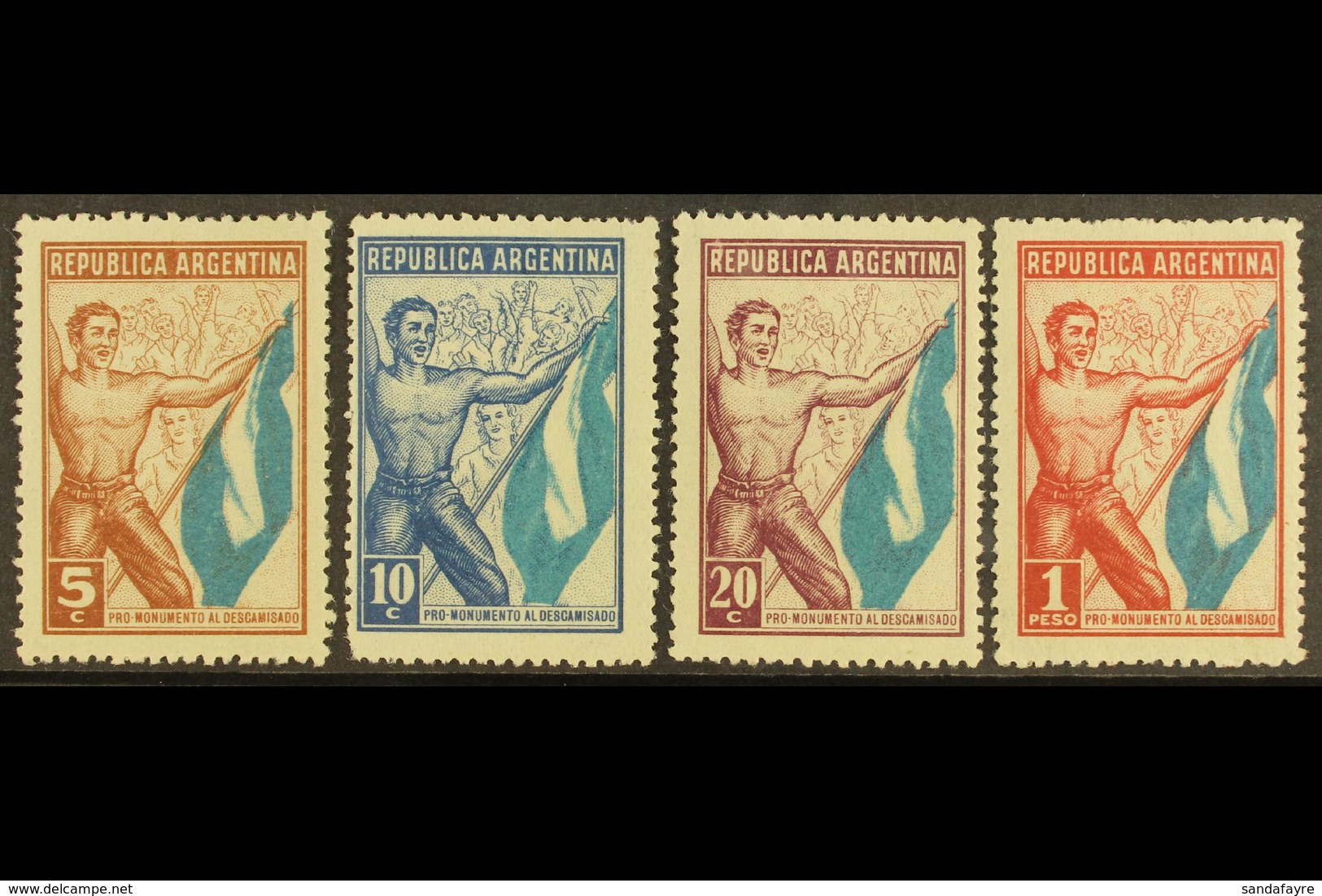 1952 ESSAYS To Commemorate The "Shirtless Ones". 5c, 10c, 20c And 1p, Inscribed "PRO-MONUMENTO AL DESCAMISADO", MINT WIT - Autres & Non Classés