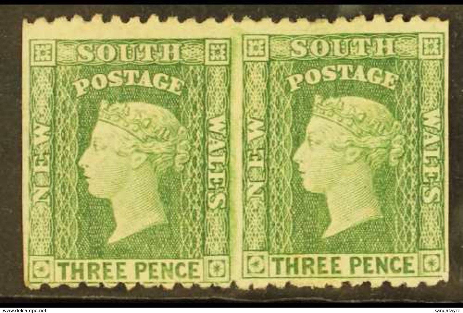 NEW SOUTH WALES 1882-97 3d Yellow Perf 11, IMPERF BETWEEN PAIR, SG 226da, Fine Mint. A Very Fresh & Attractive Example O - Andere & Zonder Classificatie