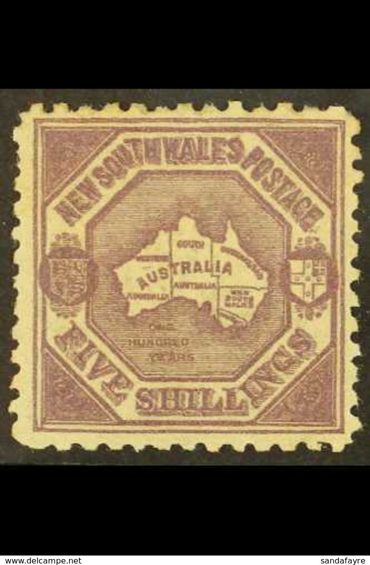 NEW SOUTH WALES 1889 5s Deep Purple Perf 10, SG 261, Mint Large Part OG. For More Images, Please Visit Http://www.sandaf - Andere & Zonder Classificatie