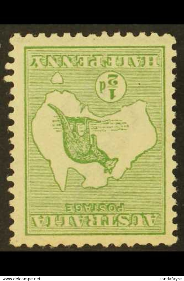 1913 ½d Green Kangaroo With WMK INVERTED, SG 1bw, Fine Mint For More Images, Please Visit Http://www.sandafayre.com/item - Altri & Non Classificati