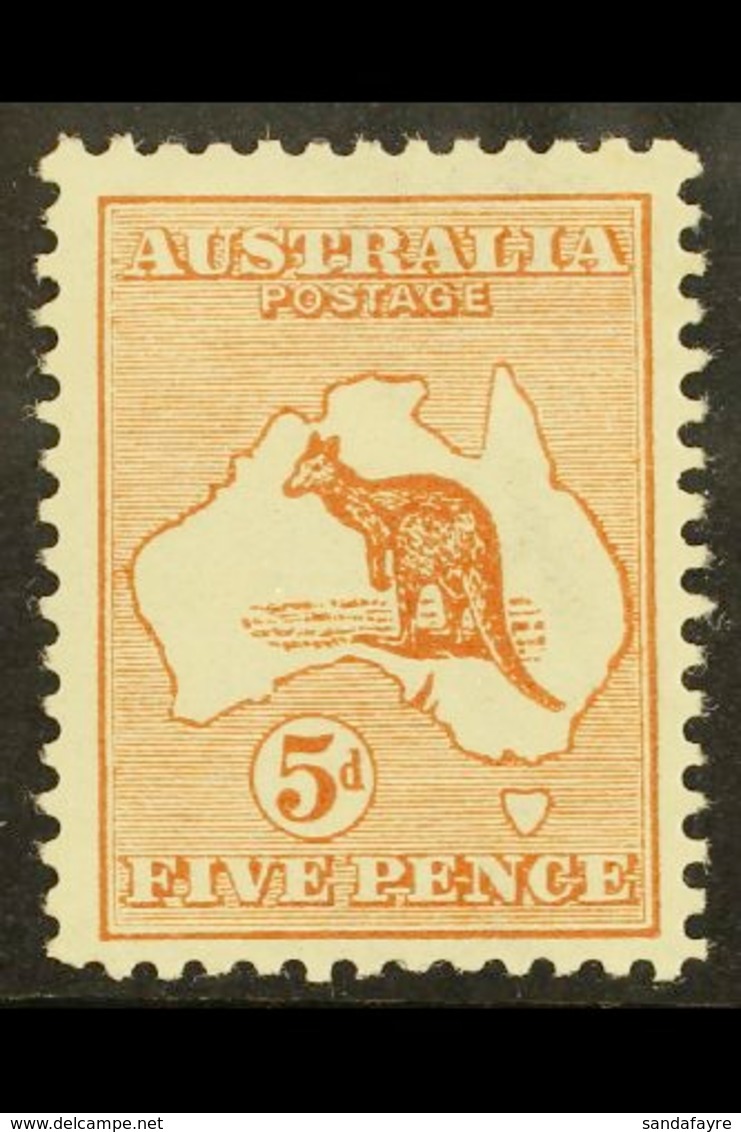 1913-14 5d Chestnut Kangaroo, Die II, SG 8, Fine Mint.  For More Images, Please Visit Http://www.sandafayre.com/itemdeta - Autres & Non Classés