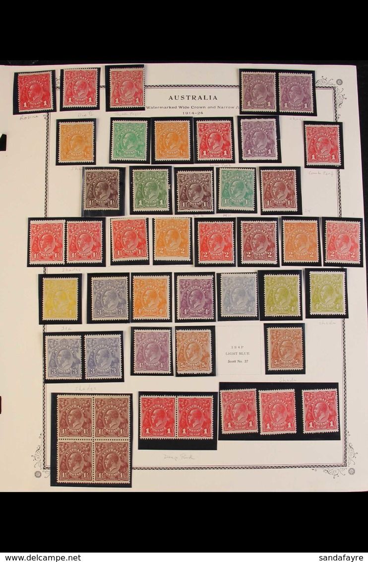 1914 TO 1936 KGV HEADS MINT COLLECTION. A Brilliantly Fresh Mint Collection On 4 Album Pages A Spectacular Array Of Stam - Andere & Zonder Classificatie