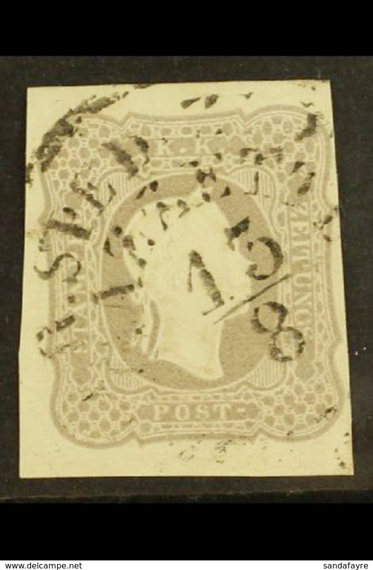 1861 (1.05kr) Grey Newspaper Stamp (Michel 23a, SG N38), Fine Used, Four Mostly Large Margins, Very Fresh. For More Imag - Sonstige & Ohne Zuordnung