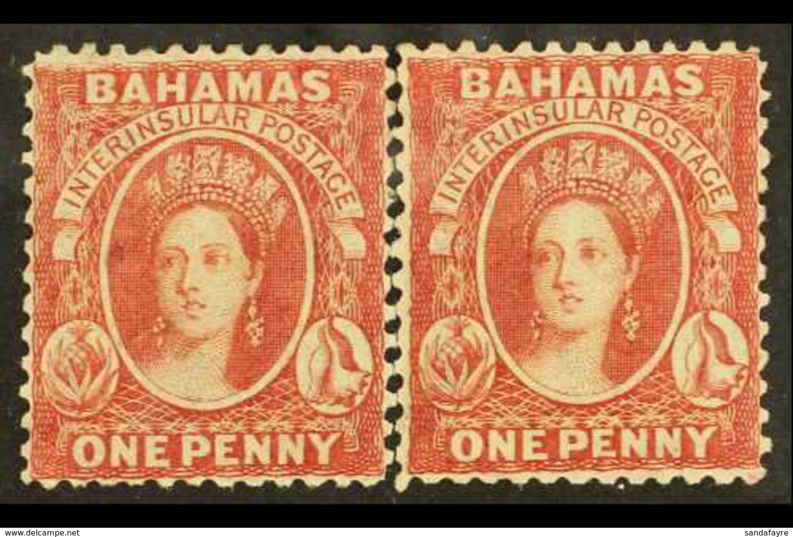 1863-77 1d Rose-red, Wmk Crown CC, Perf.12½, Split Pair, SG 23, Fine, Never Hinged Mint, BP Basel Certificate Accompanie - Other & Unclassified