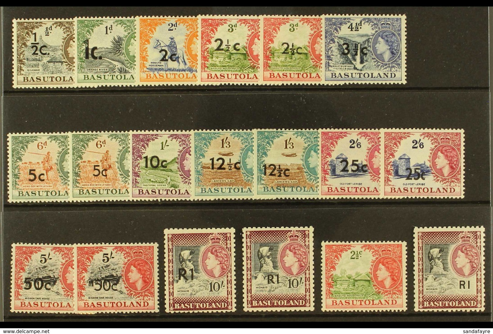 1961-63 NEVER HINGED MINT COLLECTION Presented On A Stock Card. Includes 1961 Surcharge "Basic" Set Plus Many Additional - Autres & Non Classés