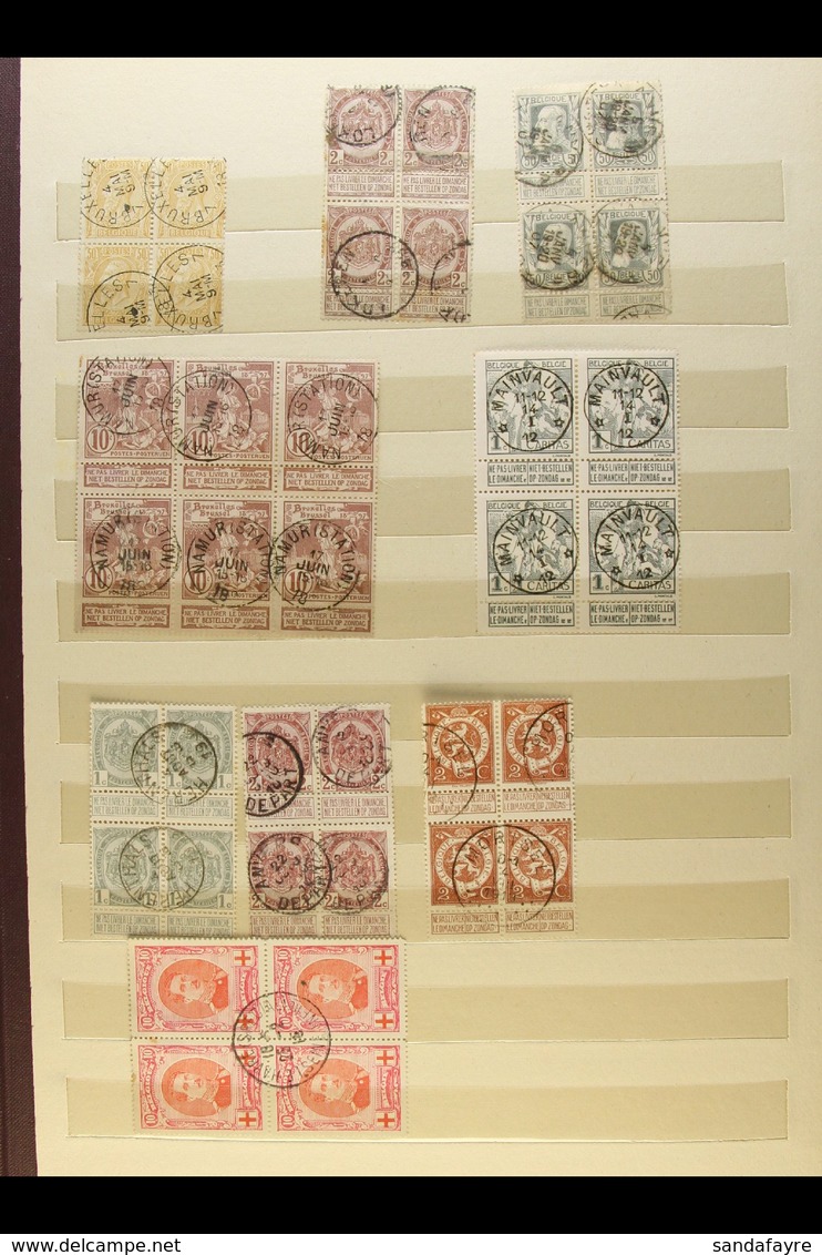 1884-1939 USED BLOCKS OF FOUR. A Collection Of All Different Blocks Of 4 On Stock Pages, Inc 1914 Red Cross - King Set,  - Autres & Non Classés