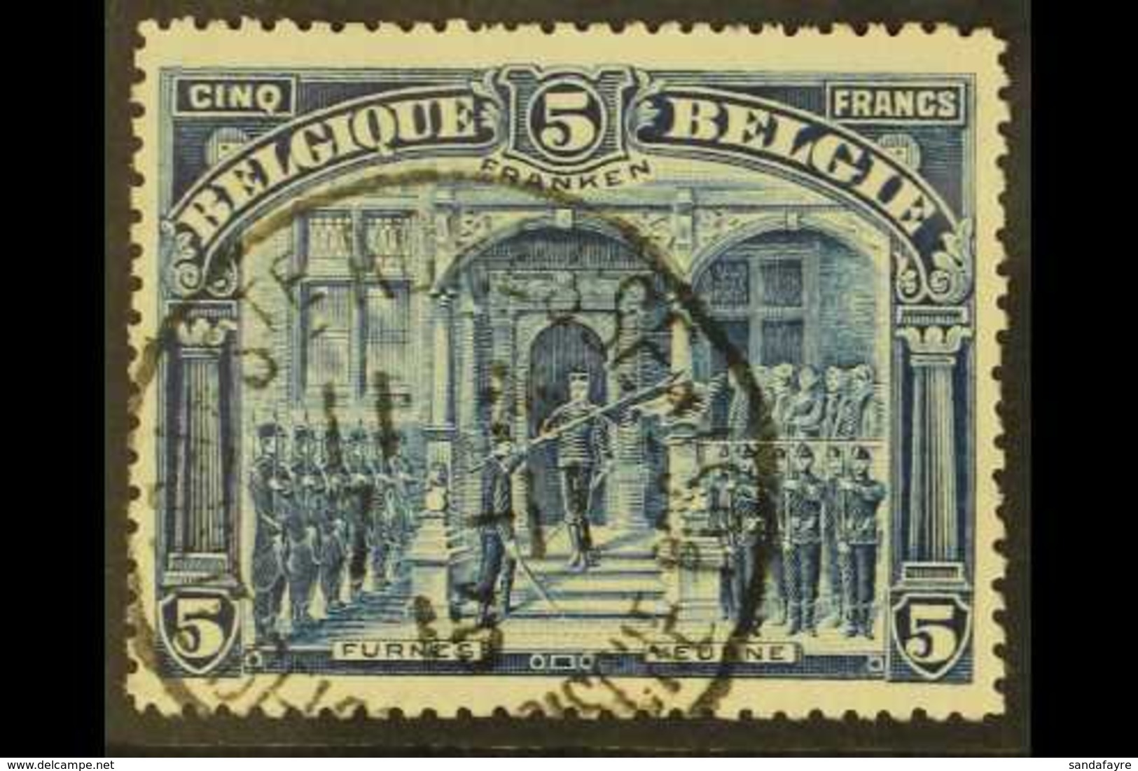 1915 5f Deep Blue 'FRANKEN' Perf 14 (SG 193, COB 147, Michel 127 A), Very Fine Cds Used, Fresh. For More Images, Please  - Sonstige & Ohne Zuordnung