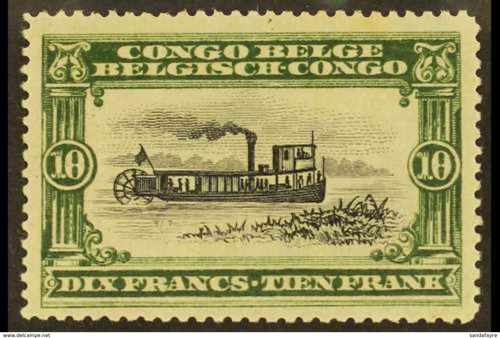 BELGIAN CONGO 1910 10f Black & Green (SG 69, COB 63), Fine Never Hinged Mint, Good Centering, Fresh. For More Images, Pl - Andere & Zonder Classificatie