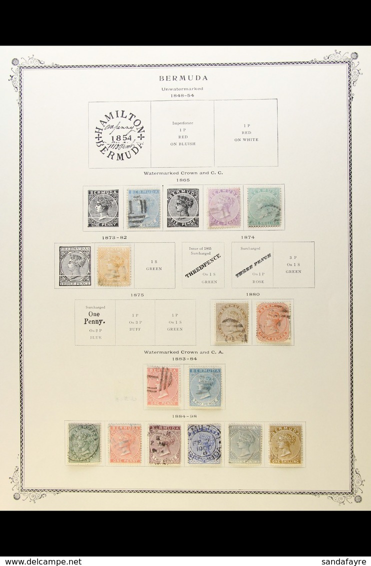 1865-1967 USED COLLECTION On Pages, ALL DIFFERENT, Inc 1865-1903 2d, 3d, 6d & 1s, 1883-1904 Set (ex 4d), 1910-25 To 1s I - Bermudes