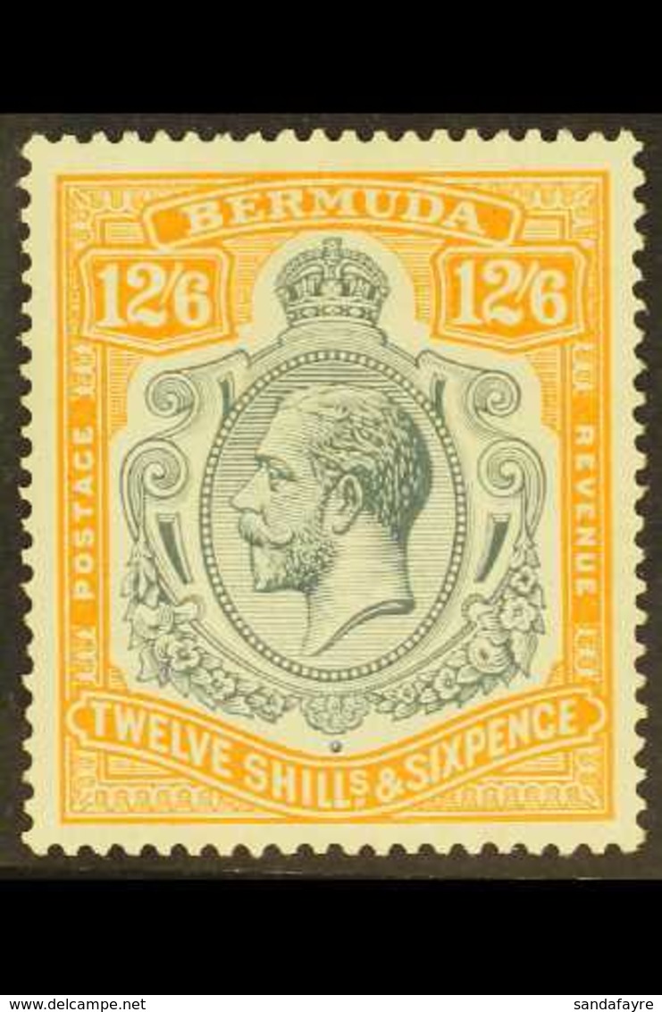 1924-32 12s6d Grey And Orange, SG 93, Mint Very Lightly Hinged. For More Images, Please Visit Http://www.sandafayre.com/ - Bermuda