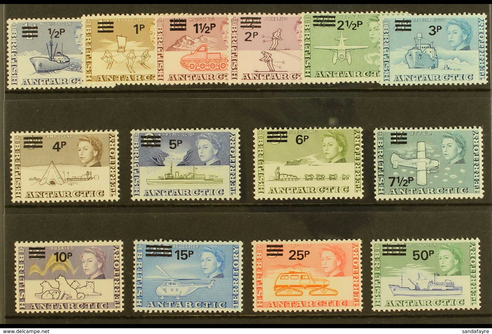 1971 Decimal Currency Surcharges Complete Set, SG 24/37, Never Hinged Mint. (14 Stamps) For More Images, Please Visit Ht - Andere & Zonder Classificatie