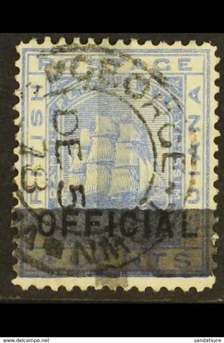 1878 (1c) On 4c Blue, Official Stamp With One Vertical & Two Horizontal Bars Ovpt, SG 144, Fine Used With Clearly Dated  - British Guiana (...-1966)