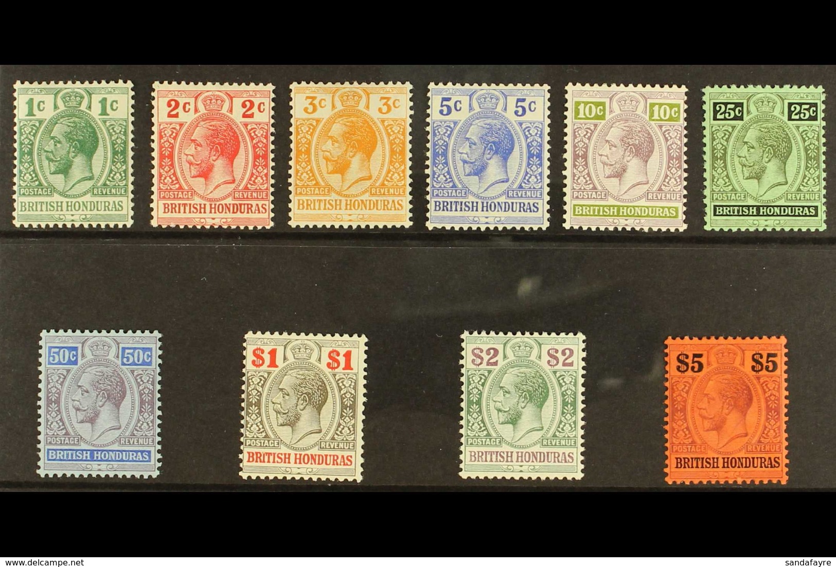 1913-21 Set Complete, SG 101/10, Mint Lightly Hinged (10 Stamps) For More Images, Please Visit Http://www.sandafayre.com - Honduras Britannique (...-1970)
